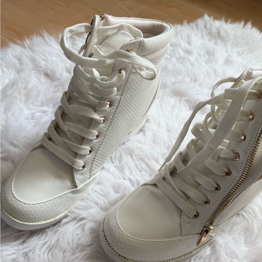 Stylish White High-Top Sneakers